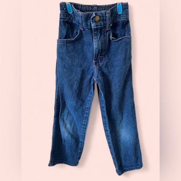Sears Toddler Girls Sise 4 Vintage Denim Embroidered Pockets Jeans - Picture 1 of 8